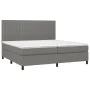 Box spring bed with dark gray fabric mattress 200x200 cm by , Beds and slatted bases - Ref: Foro24-3141962, Price: 643,07 €, ...