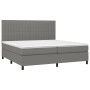 Cama box spring con colchón tela gris oscuro 200x200 cm de , Camas y somieres - Ref: Foro24-3141962, Precio: 625,93 €, Descue...