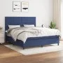 Box spring bed with blue fabric mattress 160x200 cm by , Beds and slatted bases - Ref: Foro24-3141871, Price: 528,35 €, Disco...