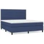 Box spring bed with blue fabric mattress 160x200 cm by , Beds and slatted bases - Ref: Foro24-3141871, Price: 528,35 €, Disco...
