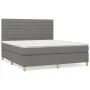 Cama box spring con colchón tela gris oscuro 160x200 cm de , Camas y somieres - Ref: Foro24-3142426, Precio: 542,69 €, Descue...
