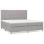 Box spring bed with light gray fabric mattress 200x200 cm by , Beds and slatted bases - Ref: Foro24-3142521, Price: 622,53 €,...