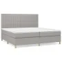 Box spring bed with light gray fabric mattress 200x200 cm by , Beds and slatted bases - Ref: Foro24-3142521, Price: 620,25 €,...