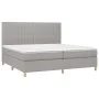 Box spring bed with light gray fabric mattress 200x200 cm by , Beds and slatted bases - Ref: Foro24-3142521, Price: 620,25 €,...