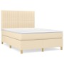 Box spring bed with cream fabric mattress 140x200 cm by , Beds and slatted bases - Ref: Foro24-3142502, Price: 520,98 €, Disc...