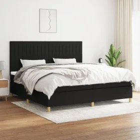 Box spring bed with black fabric mattress 200x200 cm by , Beds and slatted bases - Ref: Foro24-3142523, Price: 640,42 €, Disc...