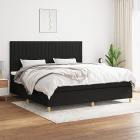 Cama box spring con colchón tela negro 200x200 cm de , Camas y somieres - Ref: Foro24-3142523, Precio: 672,41 €, Descuento: %
