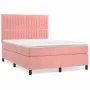Box spring bed with pink velvet mattress 140x200 cm by , Beds and slatted bases - Ref: Foro24-3143150, Price: 480,72 €, Disco...