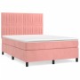 Cama box spring con colchón terciopelo rosa 140x200 cm de , Camas y somieres - Ref: Foro24-3143150, Precio: 477,10 €, Descuen...