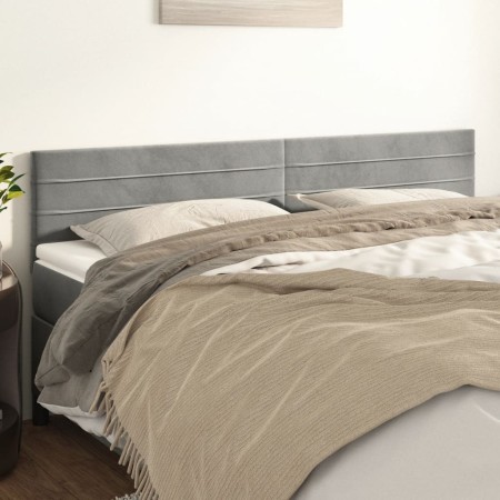 Kopfteile 2 Einheiten aus hellgrauem Samt 80x5x78/88 cm von , Kopf- und Fußteile - Ref: Foro24-346166, Preis: 55,87 €, Rabatt: %