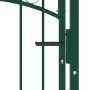 Puerta de valla con picos acero verde 100x175 cm