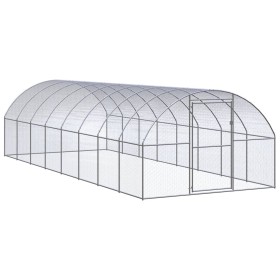 Gallinero de exterior de acero galvanizado 3x8x2 m