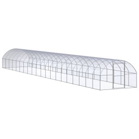 Gallinero de exterior de acero galvanizado 3x20x2 m