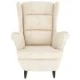 Ohrensessel und Hocker aus cremefarbenem Samt von , Sessel - Ref: Foro24-3115940, Preis: 286,31 €, Rabatt: %
