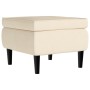Cream Velvet Wing Chair and Stool by , Armchairs - Ref: Foro24-3115940, Price: 291,15 €, Discount: %