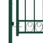 Puerta de valla con picos acero verde 100x175 cm