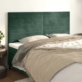 Kopfteile 4 Einheiten aus dunkelgrünem Samt 80x5x78/88 cm von , Kopf- und Fußteile - Ref: Foro24-3116529, Preis: 118,70 €, Ra...