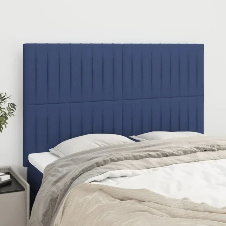 Cabeceros 4 unidades tela azul 72x5x78/88 cm de , Cabeceros y pies de cama - Ref: Foro24-3116574, Precio: 94,32 €, Descuento: %