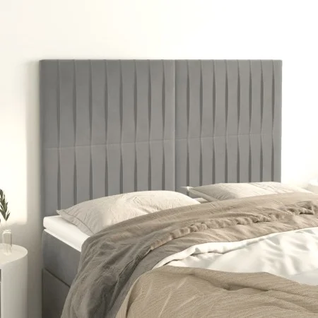 Kopfteile 4 Einheiten hellgrauer Samt 72x5x78/88 cm von , Kopf- und Fußteile - Ref: Foro24-3116618, Preis: 117,18 €, Rabatt: %