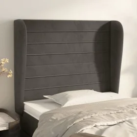 Headboard with dark gray velvet ears 83x23x118/128 cm by , Headboards and footboards - Ref: Foro24-3118127, Price: 71,28 €, D...