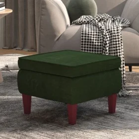 Hocker mit Holzbeinen aus dunkelgrünem Samt von vidaXL, Klapphocker und Stühle - Ref: Foro24-329459, Preis: 78,21 €, Rabatt: %