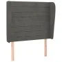 Headboard with dark gray velvet ears 83x23x118/128 cm by , Headboards and footboards - Ref: Foro24-3118127, Price: 71,28 €, D...