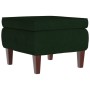 Hocker mit Holzbeinen aus dunkelgrünem Samt von vidaXL, Klapphocker und Stühle - Ref: Foro24-329459, Preis: 64,77 €, Rabatt: %