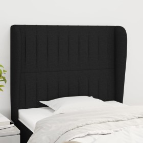 Kopfteil mit Ohren aus schwarzem Stoff, 103 x 23 x 118/128 cm von , Kopf- und Fußteile - Ref: Foro24-3118186, Preis: 73,28 €,...