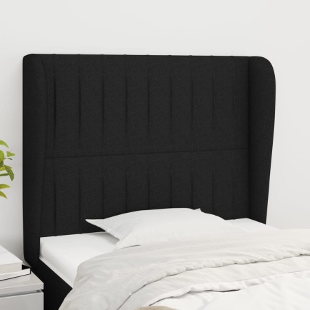 Kopfteil mit Ohren aus schwarzem Stoff, 103 x 23 x 118/128 cm von , Kopf- und Fußteile - Ref: Foro24-3118186, Preis: 73,28 €,...