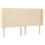 Headboard with cream fabric ears 203x23x118/128 cm by , Headboards and footboards - Ref: Foro24-3118221, Price: 157,23 €, Dis...