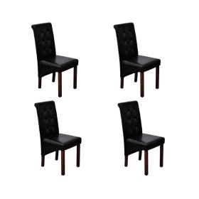 Sillas de comedor 4 unidades cuero sintético negro de vidaXL, Sillas de comedor - Ref: Foro24-160316, Precio: 380,92 €, Descu...