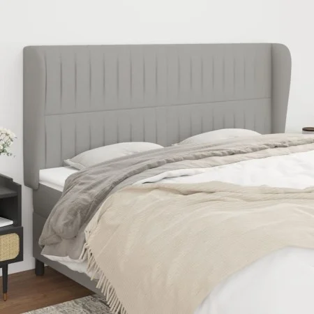 Headboard with light gray fabric ears 163x23x118/128 cm by , Headboards and footboards - Ref: Foro24-3118200, Price: 118,86 €...
