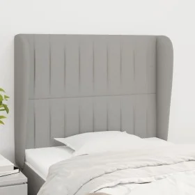 Headboard with light gray fabric ears 103x23x118/128 cm by , Headboards and footboards - Ref: Foro24-3118184, Price: 71,96 €,...