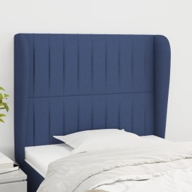 Headboard with blue fabric ears 103x23x118/128 cm by , Headboards and footboards - Ref: Foro24-3118190, Price: 78,44 €, Disco...