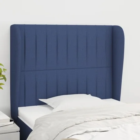 Cabecero con orejas de tela azul 103x23x118/128 cm de , Cabeceros y pies de cama - Ref: Foro24-3118190, Precio: 76,75 €, Desc...