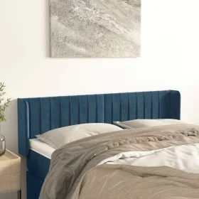 Dunkelblaues Samtkopfteil 147x16x78/88 cm von , Kopf- und Fußteile - Ref: Foro24-3119058, Preis: 73,43 €, Rabatt: %