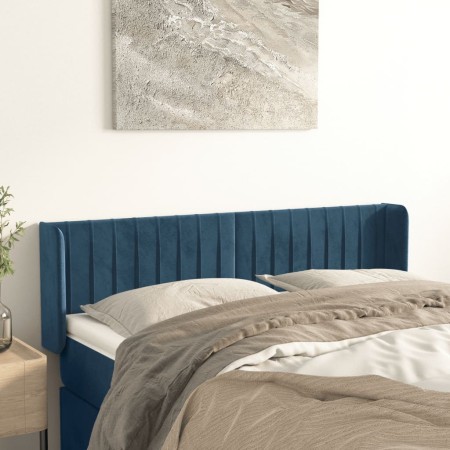 Dunkelblaues Samtkopfteil 147x16x78/88 cm von , Kopf- und Fußteile - Ref: Foro24-3119058, Preis: 76,42 €, Rabatt: %