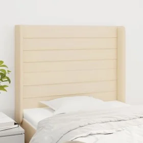 Headboard with cream fabric ears 83x16x118/128 cm by , Headboards and footboards - Ref: Foro24-3119699, Price: 75,01 €, Disco...