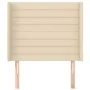 Cabecero con orejas de tela color crema 83x16x118/128 cm de , Cabeceros y pies de cama - Ref: Foro24-3119699, Precio: 75,00 €...