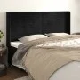 Cabecero con orejas de terciopelo negro 163x16x118/128 cm de , Cabeceros y pies de cama - Ref: Foro24-3119776, Precio: 118,76...