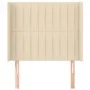 Cabecero con orejas de tela color crema 83x16x118/128 cm de , Cabeceros y pies de cama - Ref: Foro24-3119797, Precio: 72,06 €...
