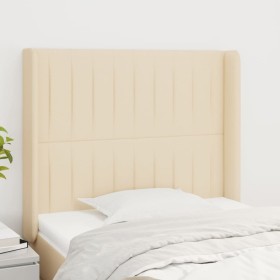 Cabecero con orejas de tela color crema 103x16x118/128 cm de , Cabeceros y pies de cama - Ref: Foro24-3119813, Precio: 83,47 ...