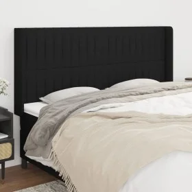 Headboard with black fabric ears 163x16x118/128 cm by , Headboards and footboards - Ref: Foro24-3119826, Price: 124,97 €, Dis...