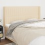 Headboard with cream fabric ears 203x16x118/128 cm by , Headboards and footboards - Ref: Foro24-3119845, Price: 148,30 €, Dis...