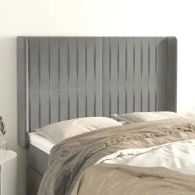 Headboard with light gray velvet ears 147x16x118/128 cm by , Headboards and footboards - Ref: Foro24-3119866, Price: 122,66 €...