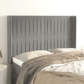 Kopfteil mit hellgrauen Samtohren 147x16x118/128 cm von , Kopf- und Fußteile - Ref: Foro24-3119866, Preis: 129,12 €, Rabatt: %