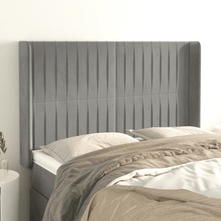 Headboard with light gray velvet ears 147x16x118/128 cm by , Headboards and footboards - Ref: Foro24-3119866, Price: 109,51 €...