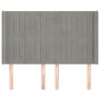 Headboard with light gray velvet ears 147x16x118/128 cm by , Headboards and footboards - Ref: Foro24-3119866, Price: 109,51 €...