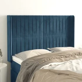 Headboard with dark blue velvet ears 147x16x118/128 cm by , Headboards and footboards - Ref: Foro24-3119870, Price: 127,56 €,...