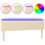 Cream fabric headboard with LED 200x5x78/88 cm by , Headboards and footboards - Ref: Foro24-3121877, Price: 81,01 €, Discount: %